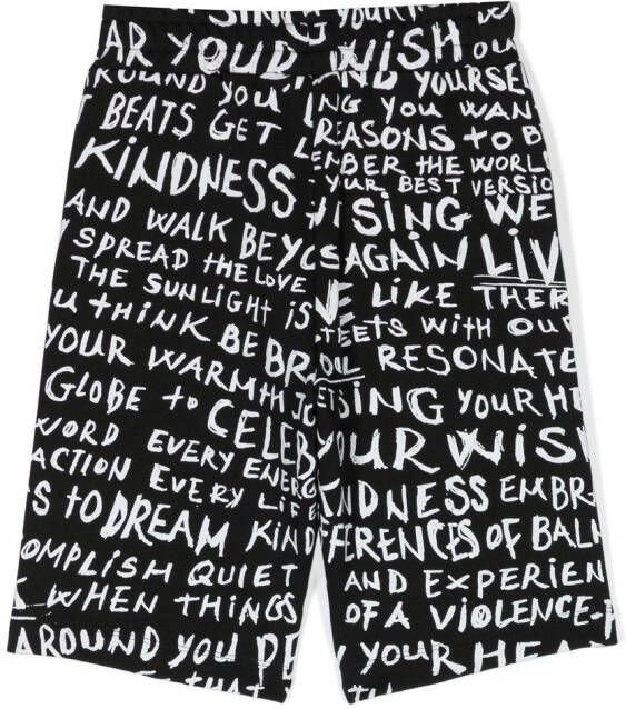Balmain Kids Shorts met grafische print Zwart