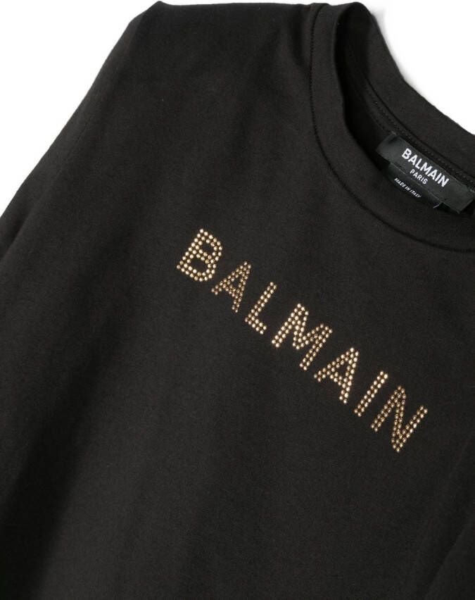 Balmain Kids T-shirt met logo Zwart