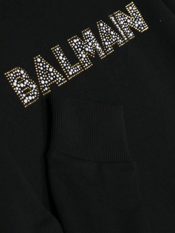 Balmain Kids Sweater met ronde hals Zwart