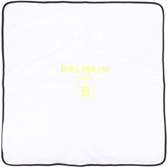 Balmain Kids Deken met logoprint Wit