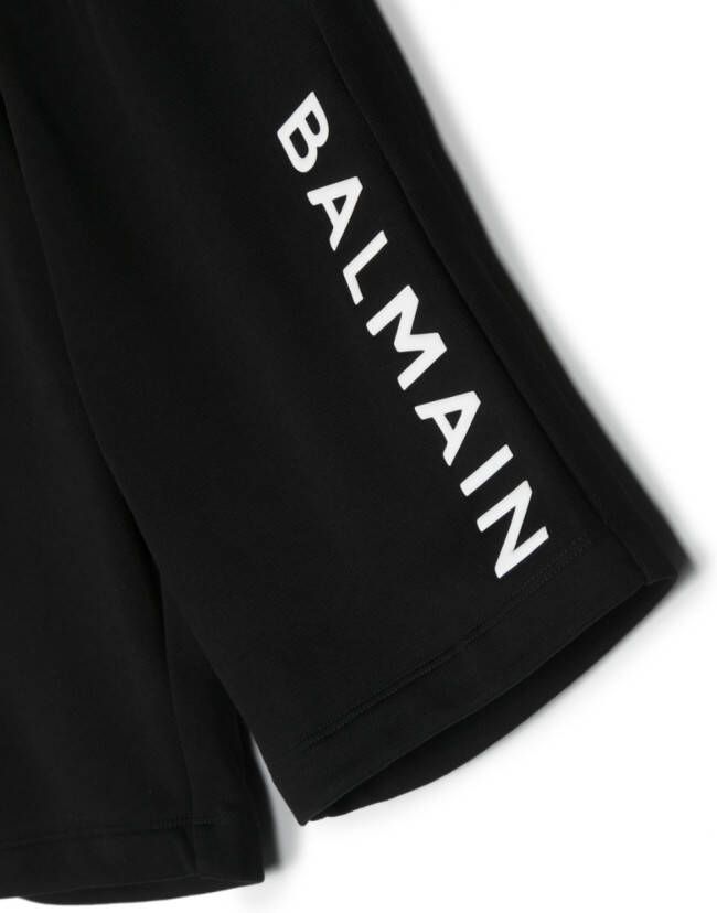 Balmain Kids Shorts met logo-reliëf Zwart