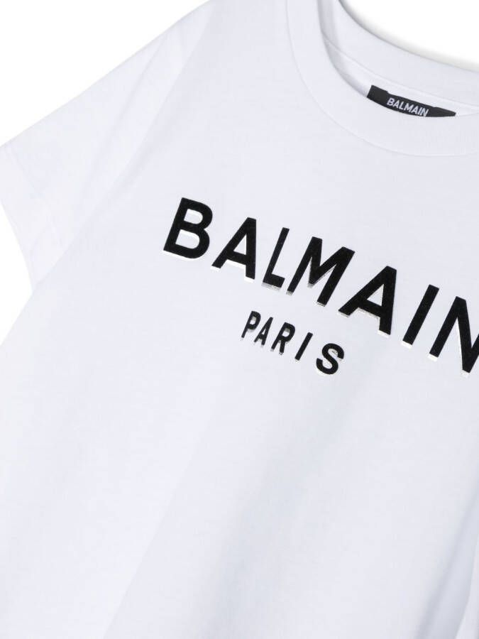 Balmain Kids T-shirt met logo Wit