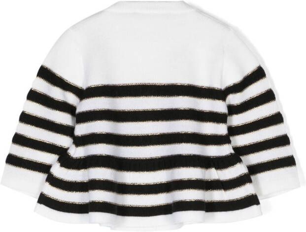 Balmain Kids Gestreept vest Wit