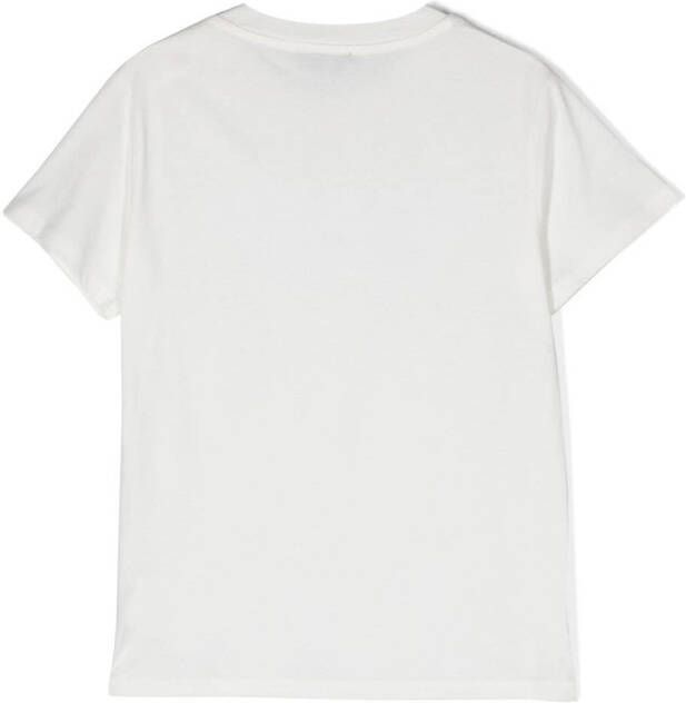 Balmain Kids T-shirt met glitter-logo Wit