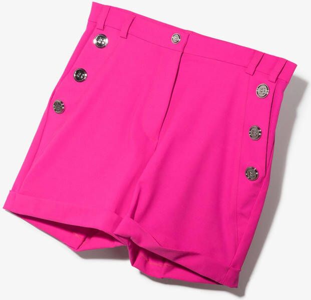 Balmain Kids High waist shorts Roze