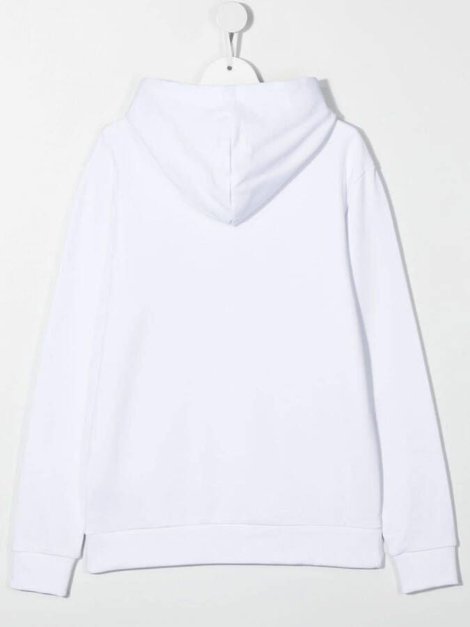 Balmain Kids Hoodie met logoprint Wit