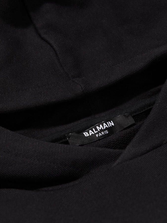 Balmain Kids Hoodiejurk met logoprint Zwart