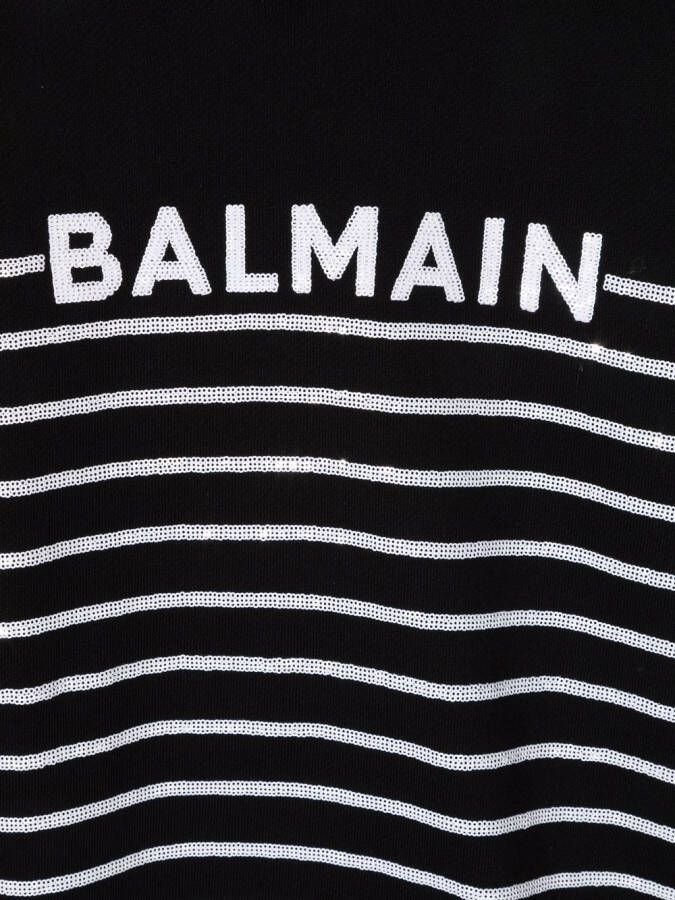 Balmain Kids Hoodiejurk met logoprint Zwart