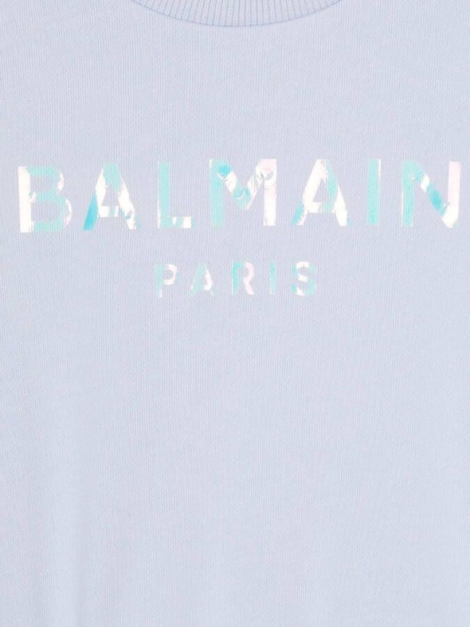Balmain Kids Jurk met ceintuur Blauw