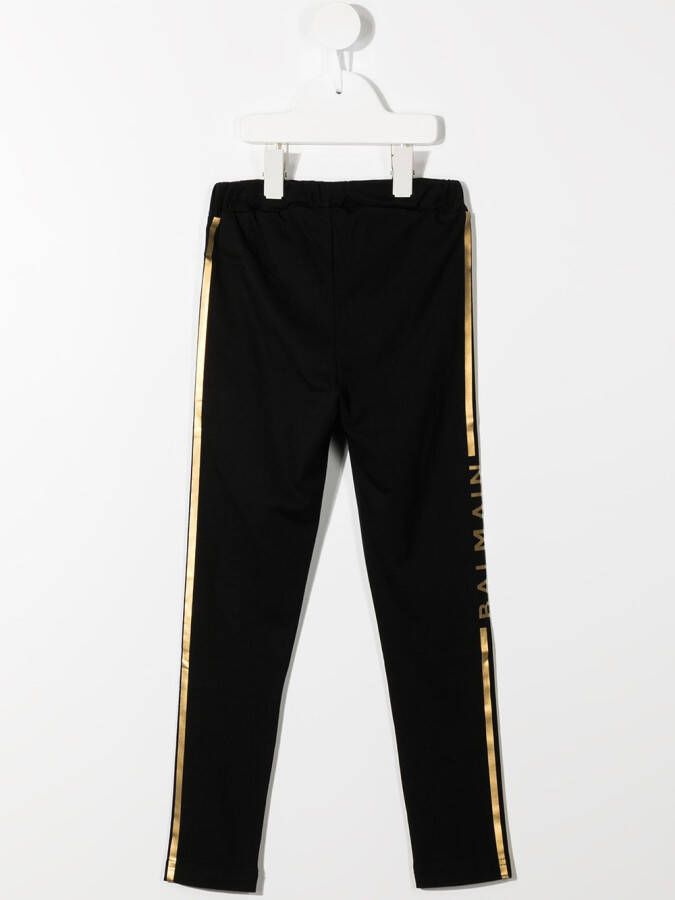 Balmain Kids Legging met logostreep Zwart
