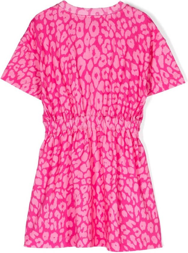 Balmain Kids Jurk met luipaardprint Roze