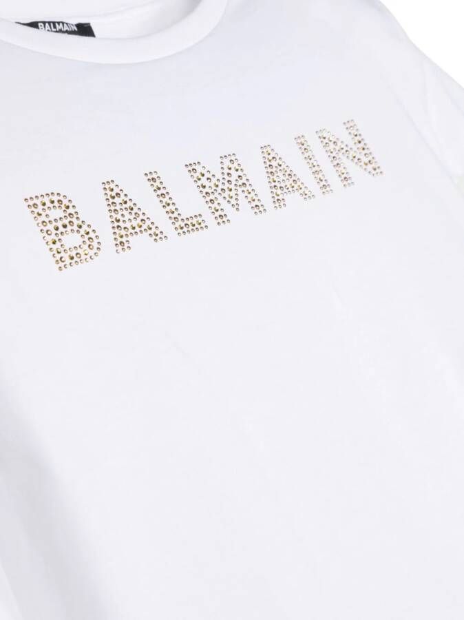 Balmain Kids T-shirt met logo Wit
