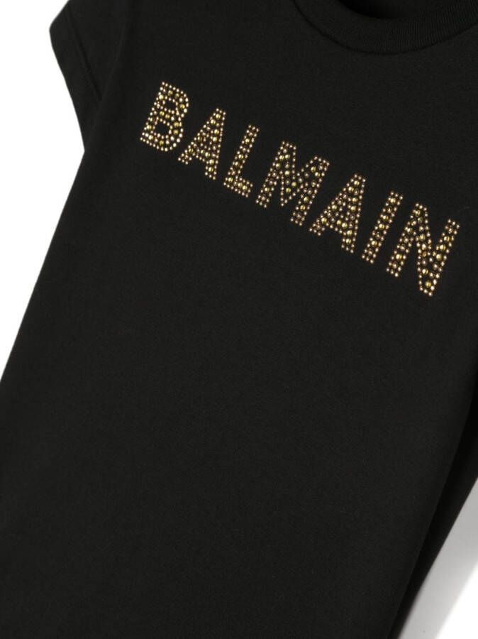 Balmain Kids T-shirt met logo Zwart