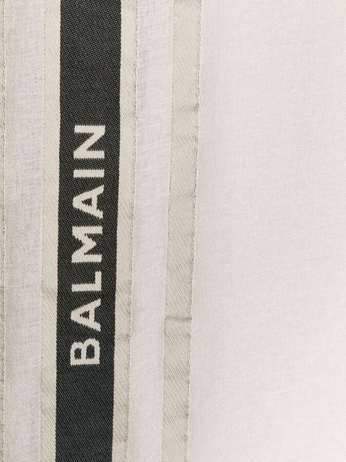 Balmain Kids Sjaal verfraaid met logo Beige