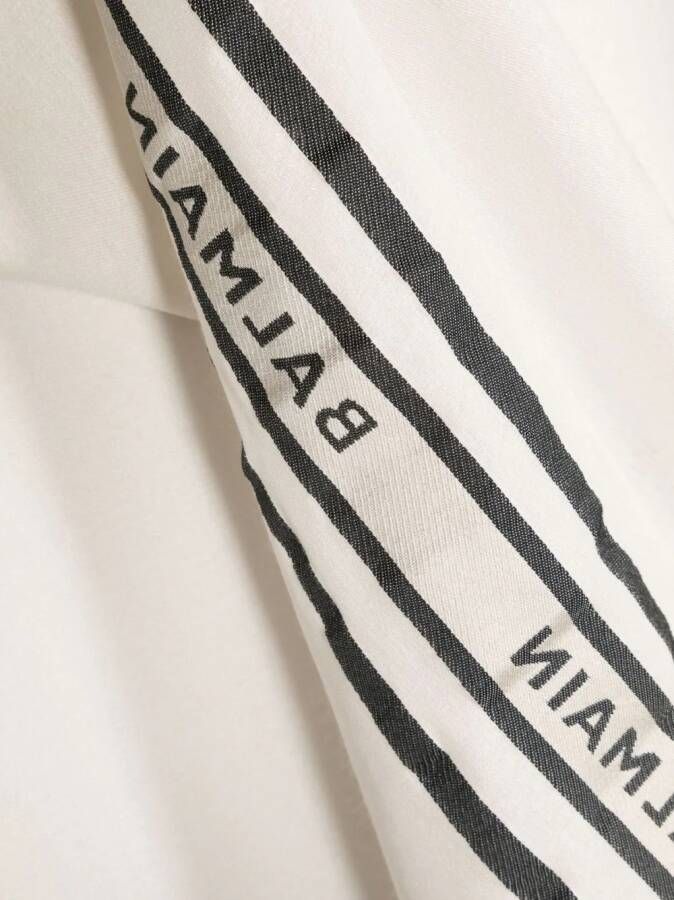 Balmain Kids Sjaal verfraaid met logo Beige