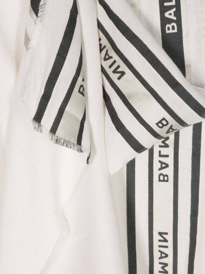 Balmain Kids Sjaal verfraaid met logo Beige