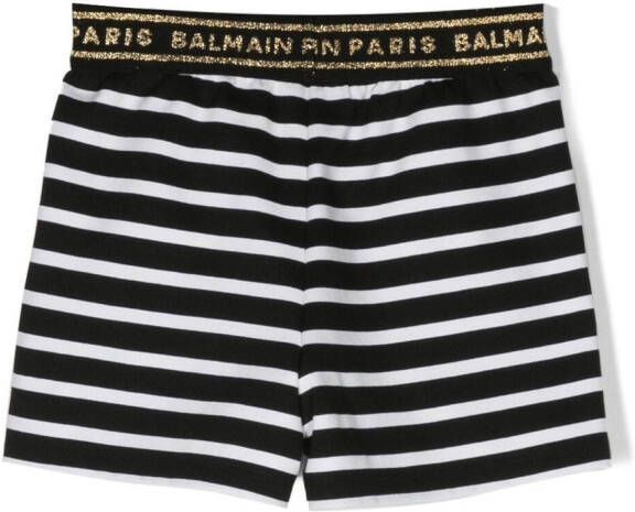 Balmain Kids Shorts verfraaid met logo Zwart