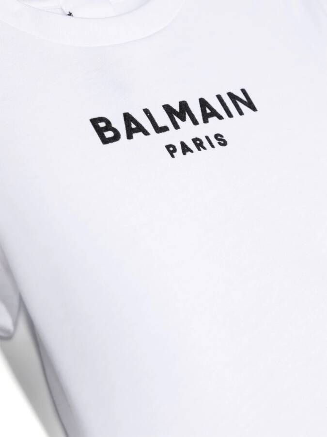 Balmain Kids T-shirt met logo-reliëf Wit