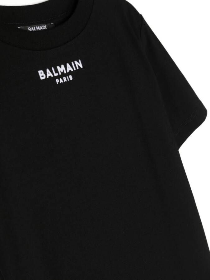 Balmain Kids T-shirt met geborduurd logo Zwart