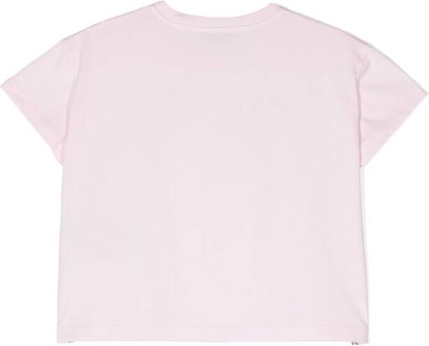 Balmain Kids T-shirt met geborduurd logo Roze