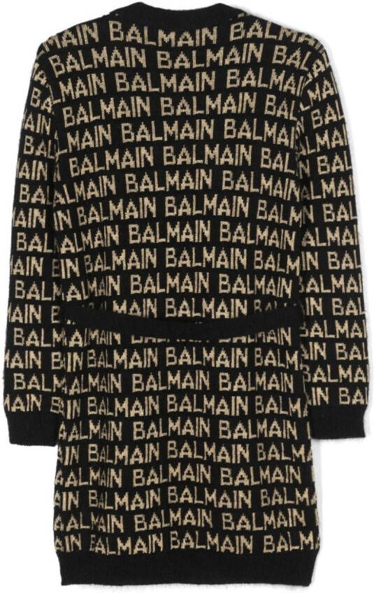 Balmain Kids Vest met logo-intarsia Zwart