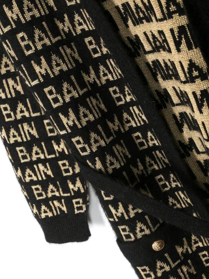 Balmain Kids Vest met logo-intarsia Zwart