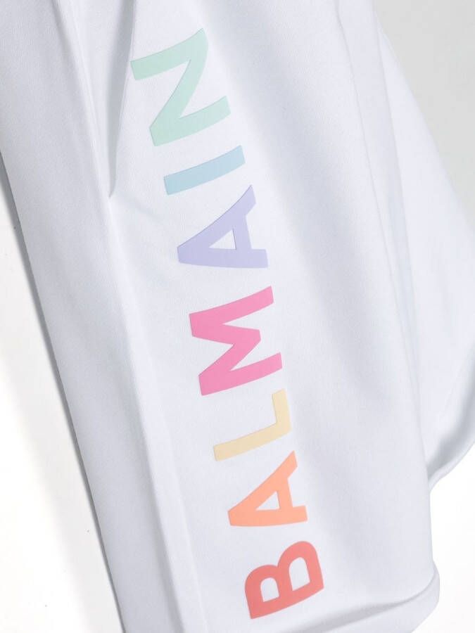 Balmain Kids Shorts met logoprint Wit
