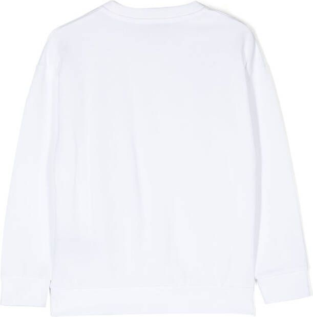 Balmain Kids Sweater met logoprint Wit