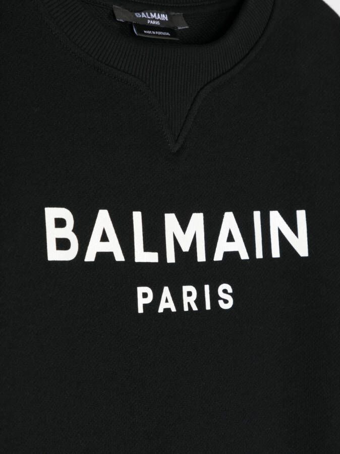 Balmain Kids Sweater met logoprint Zwart