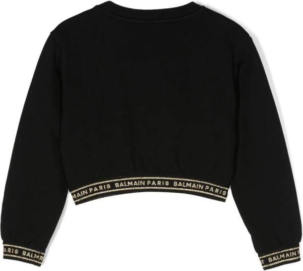 Balmain Kids Sweater met logoprint Zwart