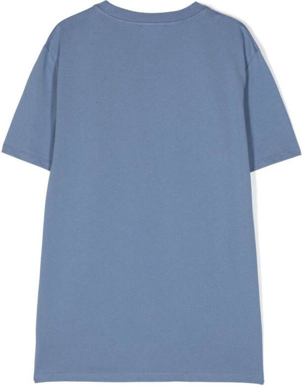 Balmain Kids T-shirt met logoprint Blauw
