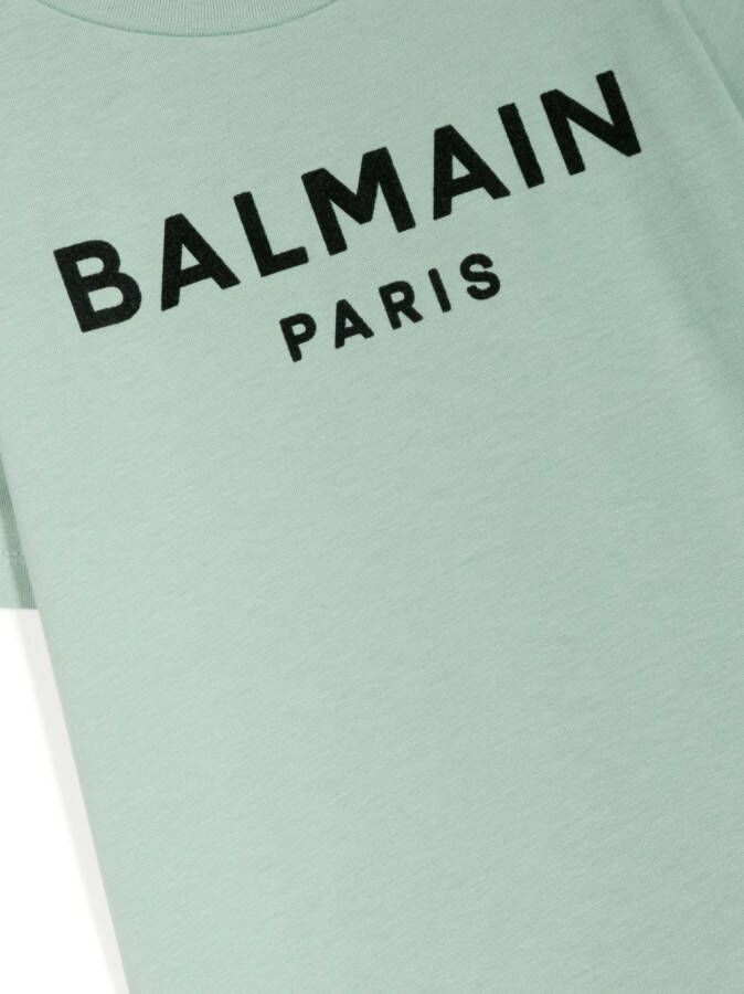 Balmain Kids T-shirt met logoprint Groen