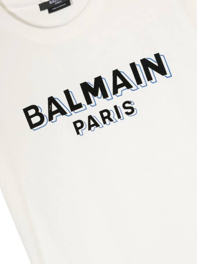 Balmain Kids T-shirt met logoprint Wit