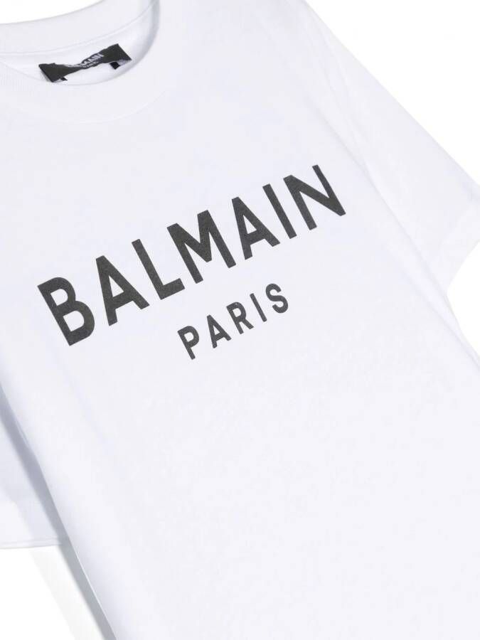 Balmain Kids T-shirt met logoprint Wit