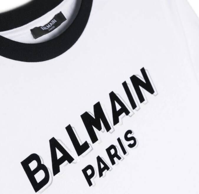 Balmain Kids T-shirt met logoprint Wit