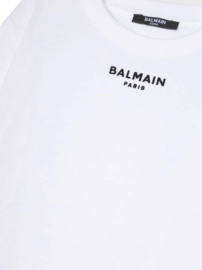 Balmain Kids T-shirt met geborduurd logo Wit