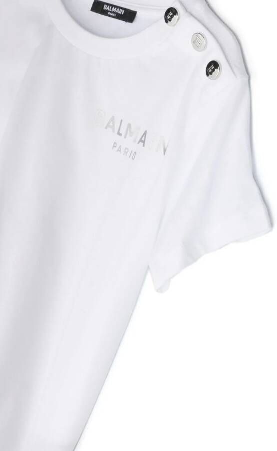 Balmain Kids T-shirt met logoprint Wit