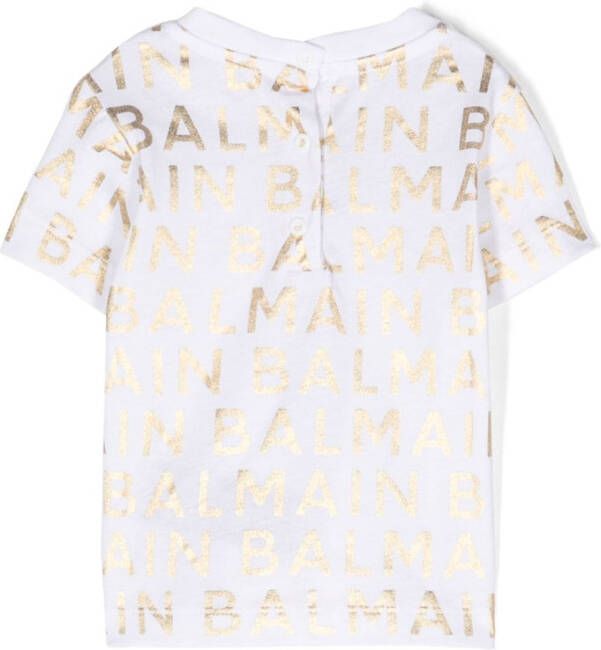 Balmain Kids T-shirt met logoprint Wit