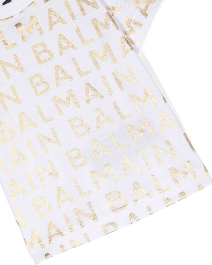Balmain Kids T-shirt met logoprint Wit