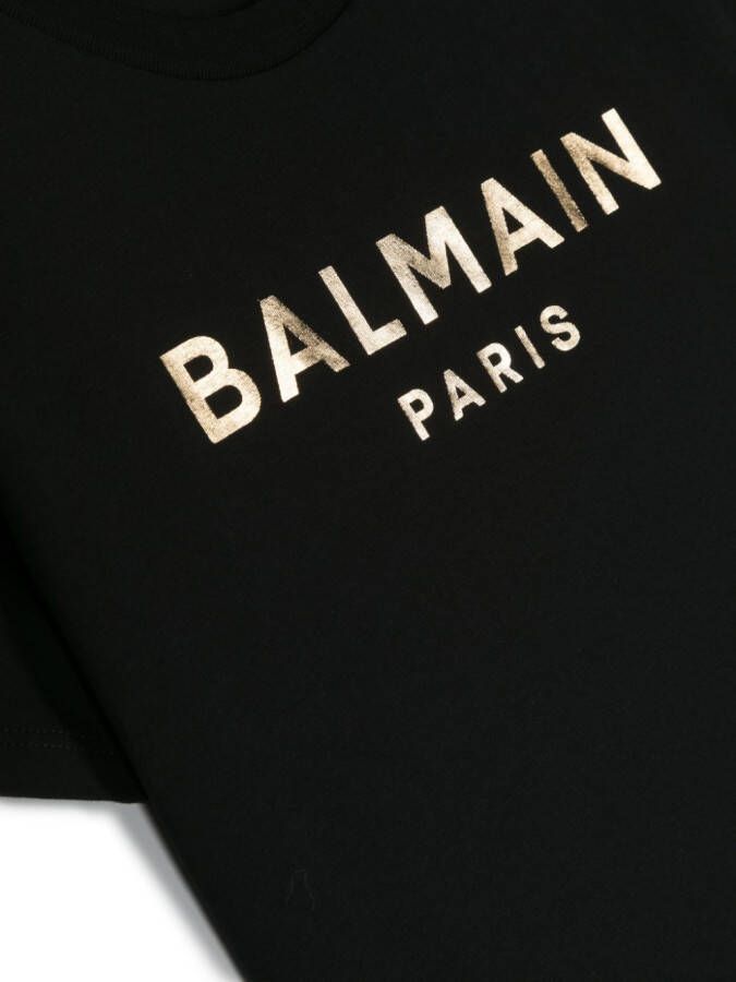 Balmain Kids T-shirt met logoprint Zwart