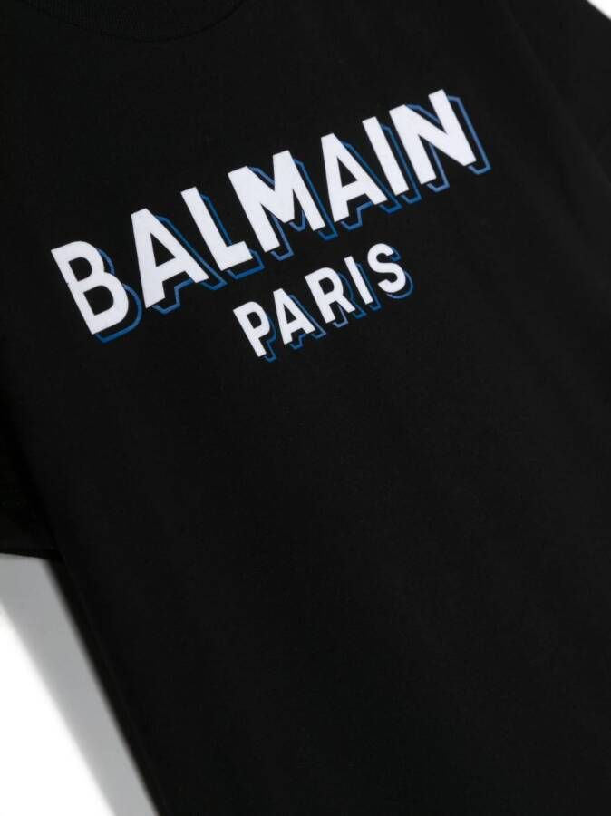 Balmain Kids T-shirt met logoprint Zwart