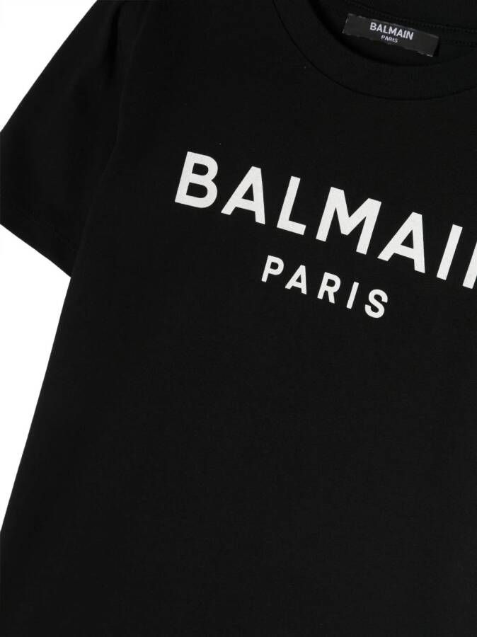 Balmain Kids T-shirt met logoprint Zwart