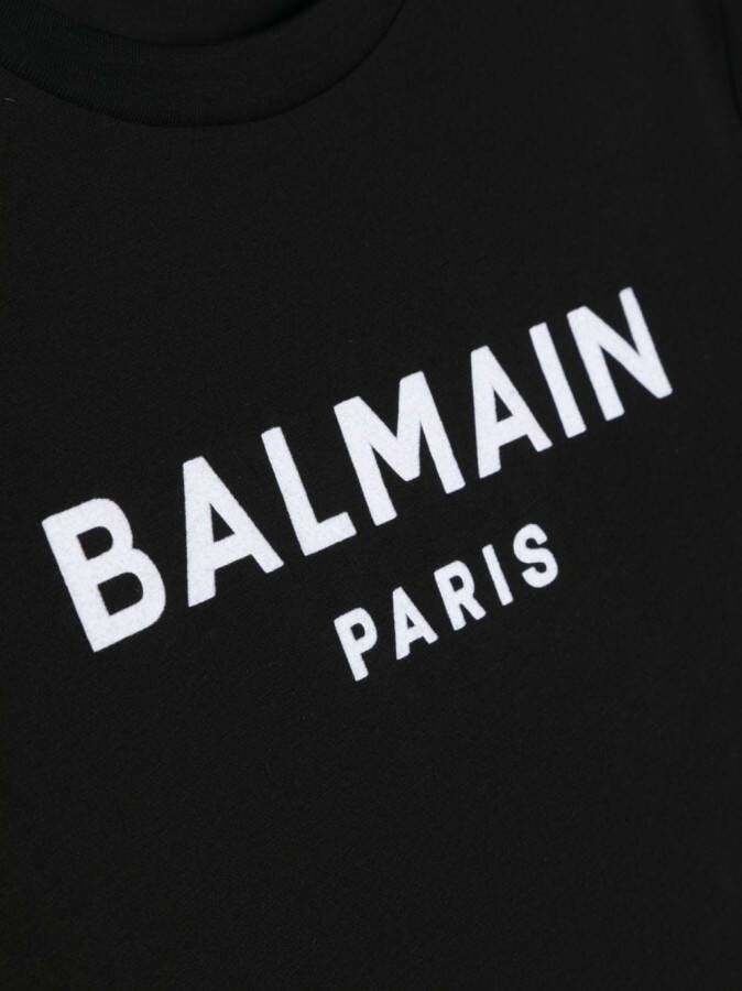 Balmain Kids T-shirt met logoprint Zwart