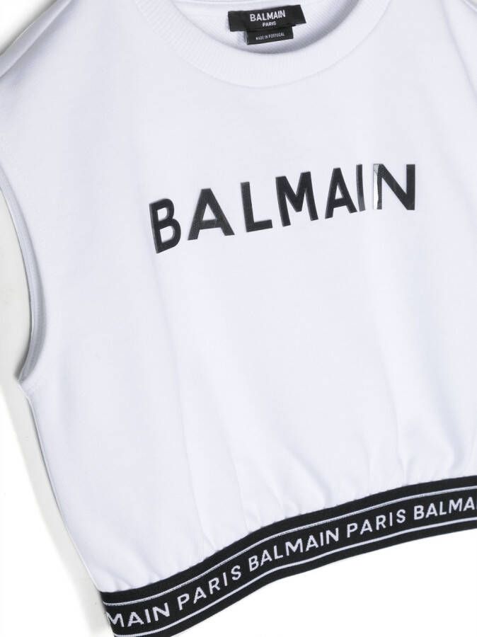 Balmain Kids Top met logoprint Wit
