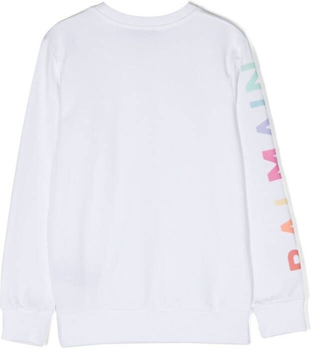 Balmain Kids Sweater met logoprint Wit
