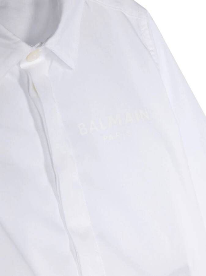 Balmain Kids Shirt met logoprint Wit