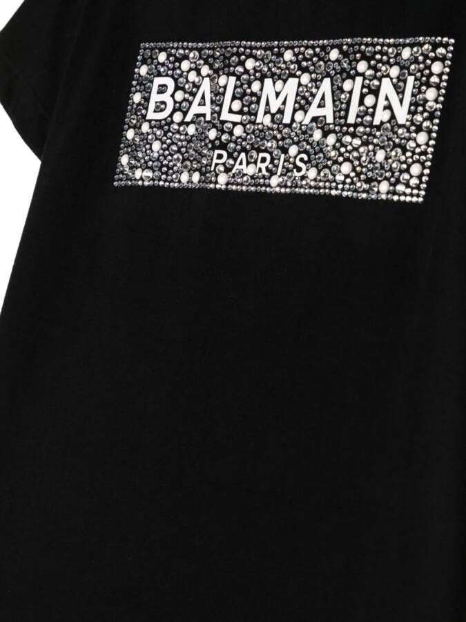 Balmain Kids T-shirt met logoprint Zwart