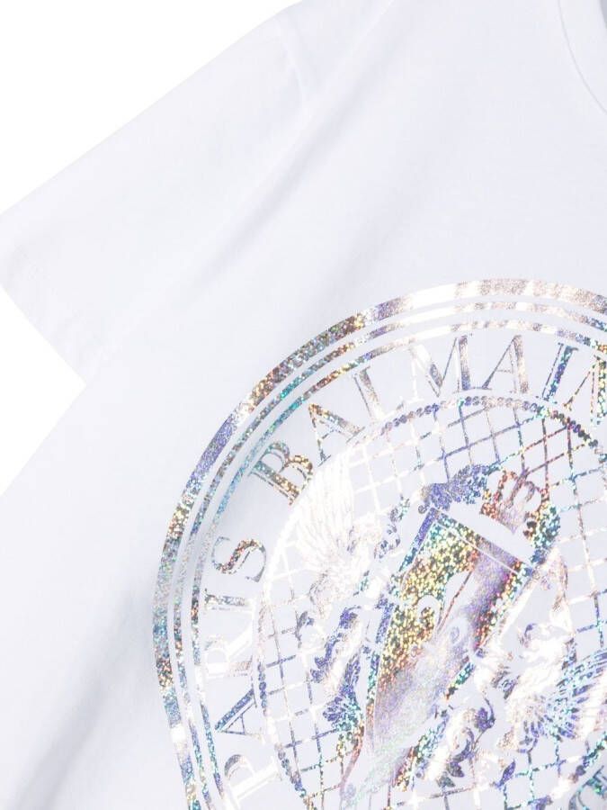 Balmain Kids T-shirt met logoprint Wit