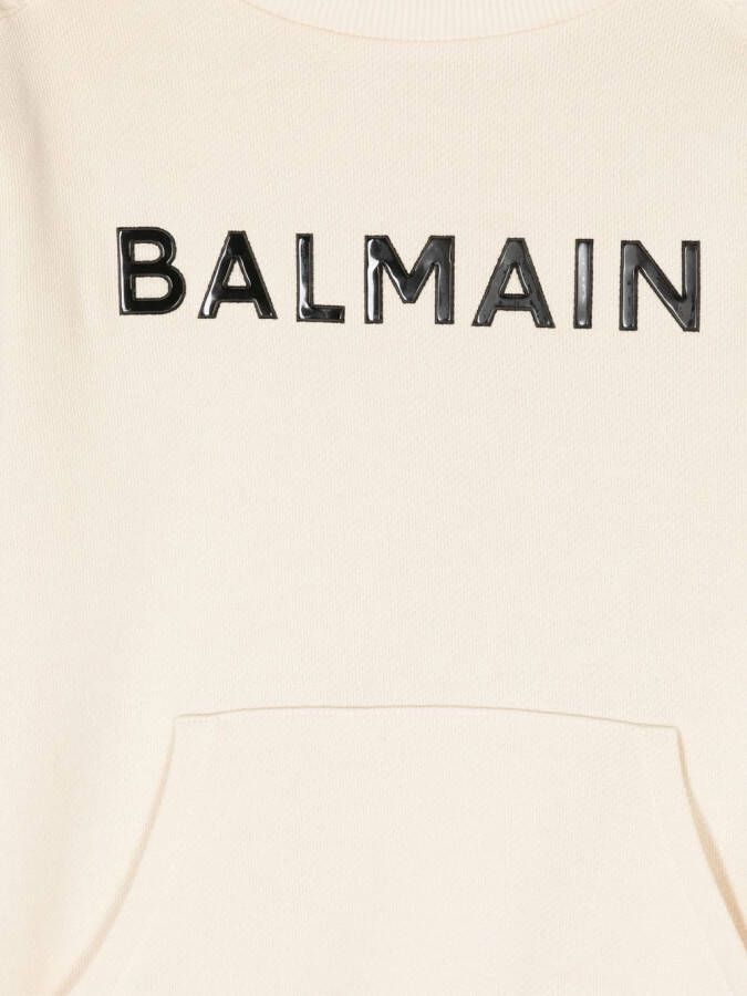 Balmain Kids Sweater met logoprint Beige