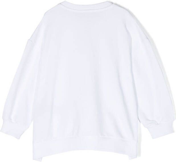 Balmain Kids Katoenen sweater met logoprint Wit